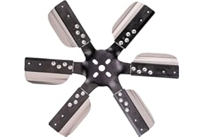 Derale 17017 Heavy Duty Fan Blade Series 1000 17" Stainless Steel Flex Fan Standard Rotation , Black