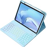 Akkerds for iPad A16 Case with Keyboard -7 Colors Backlit Keyboard for iPad 10th Generation/iPad Air 11 Inch -Wireless Folio Cover for iPad Air 10.9 Inch/iPad Pro 11 Inch 2022/2021/2020-Shiny Blue