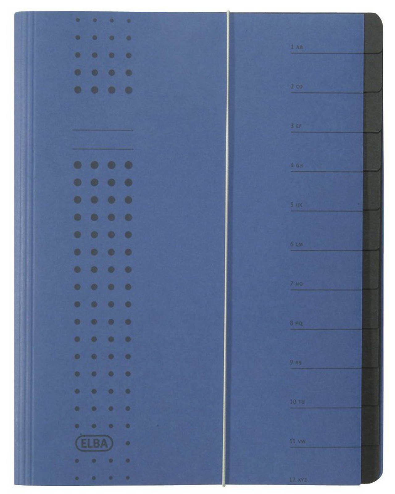 Elba 42496DB Folder Recycled Card 450 g/m² A4 12 Compartments Dark Blue — image 1