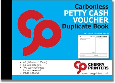 Cherry Printers Cherry Carbonless Petty Cash Voucher Duplicate Book A6 50 Sets