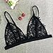 Photno Women Hollow Translucent Underwear Sheer Lace Strap Lingerie Bra Top Bustier (L) Black