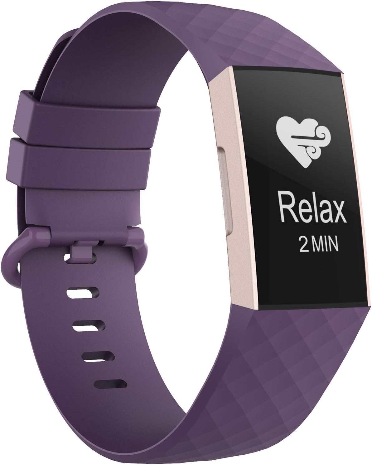 Recoppa Compatible with Fitbit Charge 3 Bands for Women Men, Waterproof Breathable Wristbands for Fitbit Charge 4 / Fitbit Charge 3 SE Fitness Activity Tracker (Small, 1Pack Purple)