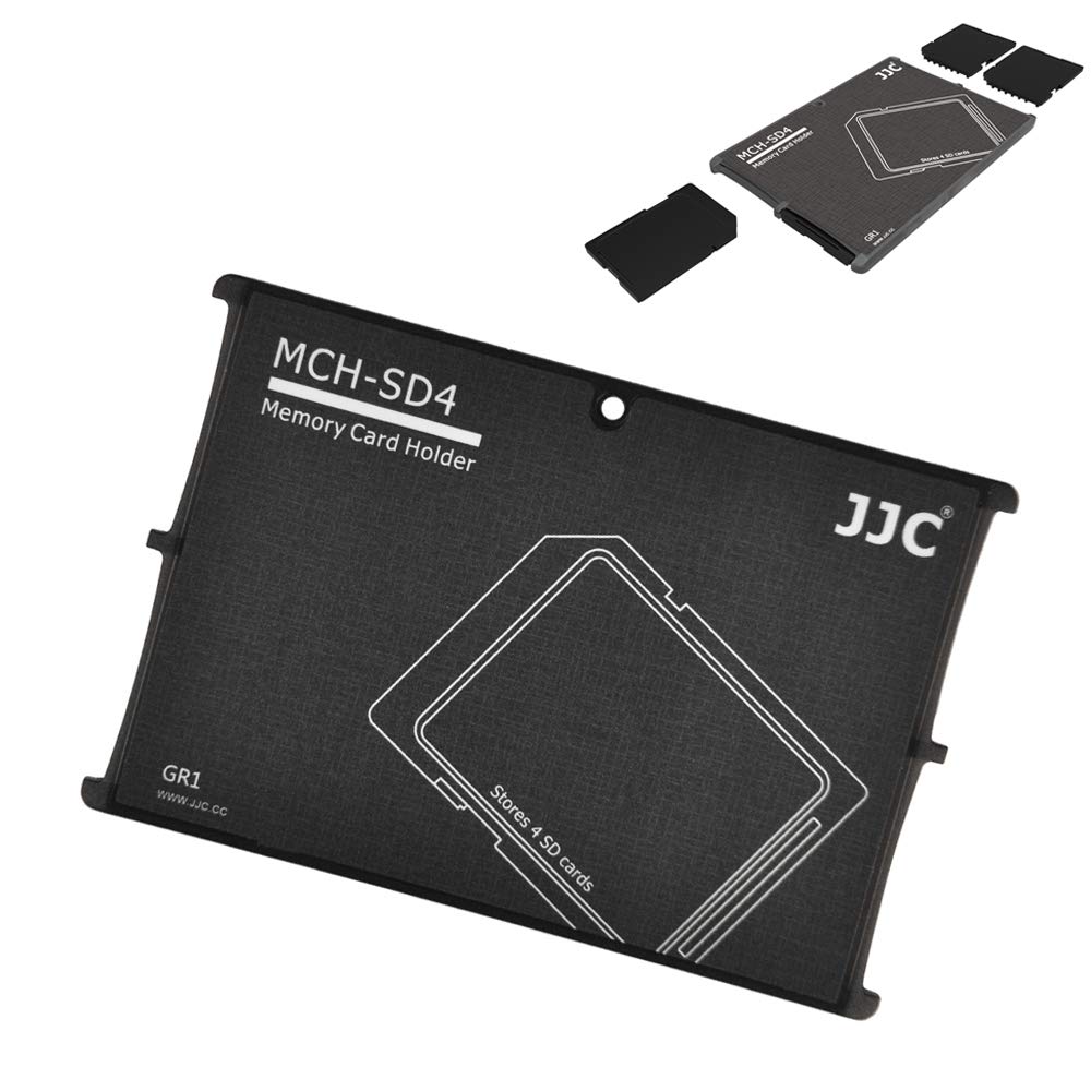 JJC SD Card Case Lightweight Portable Holder Storage for 4 SD Cards