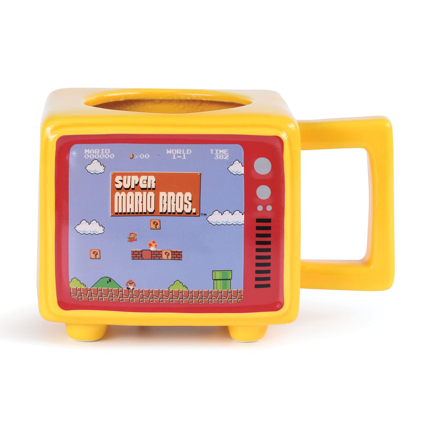 Nintendo Super Mario Retro TV Heat Changing Mug in Presentation Gift Box (Retro TV Design) 17oz Ceramic Super Mario Mug. Super Mario Bros Large Mug - Official Merchandise