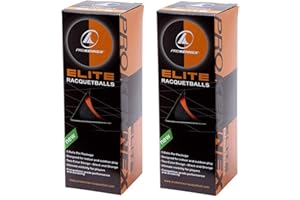 PROKENNEX Six Elite Racquetball Balls Half Black Half Orange for Indoor and Outdoor, Maximum Visibility