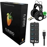 Image Line FL Studio 20 Fruity Edition Software Bundle | Includes TX-100 Headphones and 4 Port USB 3.0 Hub