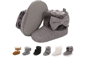 E-FAK Baby Boy Girl Boots Newborn Shoes Winter Snow Bowknot Anti-Slip Soft Sole Warm Infant Toddler Prewalker Booties