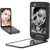 DESCHEN 2500mAh Rechargeable UV Camera UV Mirror for Sunscreen Test, 4 Inch Portable Double-Sided Travel Smart UV Lens Compact Detection Makeup Sunscreen Testing Camera Mirror, Skin Sun Protection
