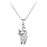 Kitty Kitten Cat Pendant Necklace Animal Choker Christmas Graduation Birthday Jewellery Gift for Women Family Sister Daughter