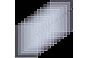 CASAON 12 Pack Clear File Folders - A4/Letter Size Transparent L-Type Paper Plastic Sleeves Ideal for School and Office Supplies