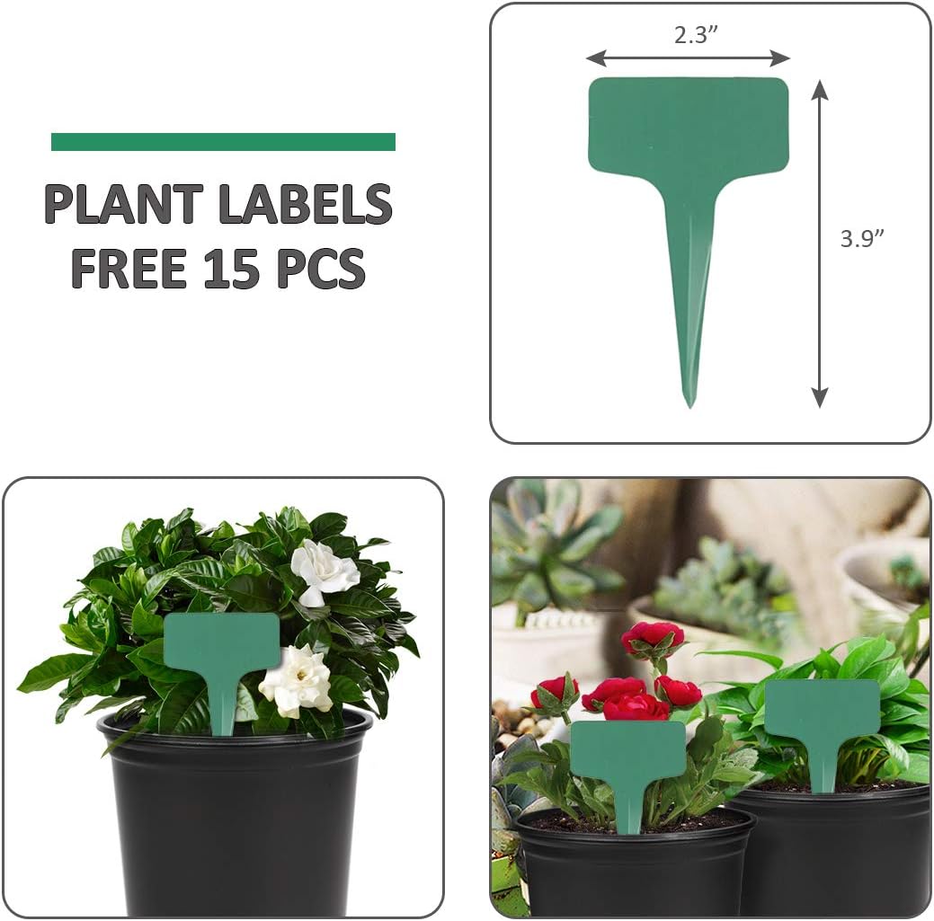 GROWNEER 24 Packs 0.7 Gallon Flexible Nursery Pot Flower Pots with 15 Pcs Plant Labels, Plastic Plant Container Perfect for Indoor Outdoor Plants, Seedlings, Vegetables, Succulents and Cuttings 2.5Qt: Garden & Outdoor
