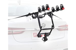 FORWODE Premium Trunk Mount Rack Carries 3 Bikes, Portable Adjustable Bike Rack for Car, SUV, Hatchback, Black