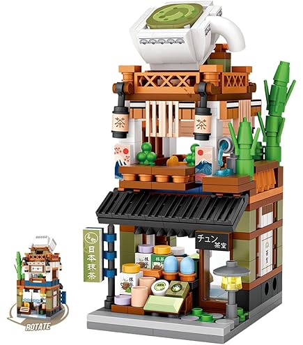 Amazon.com: YILETKC Japanese Street View Matcha Shop Building Kits