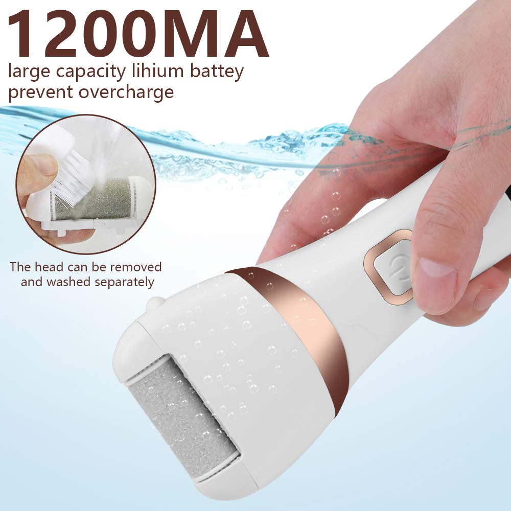 Electric Foot Callus Remover Kit, ELMCHEE Rechargeable callous removers 3 Grinding Heads Portable Waterproof foot file, Professional Feet Care Perfect for Dead, Hard Cracked Dry Skin : Beauty