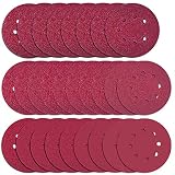 Anezus 75 Pcs 5 Inch 8 Holes Sanding Discs 80 100 120 240 320 Grit Hoop and Loop Sandpaper for Random Sander
