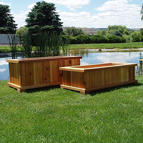 Wood Country Rectangle Cedar Wood Boise Patio Planter Box
