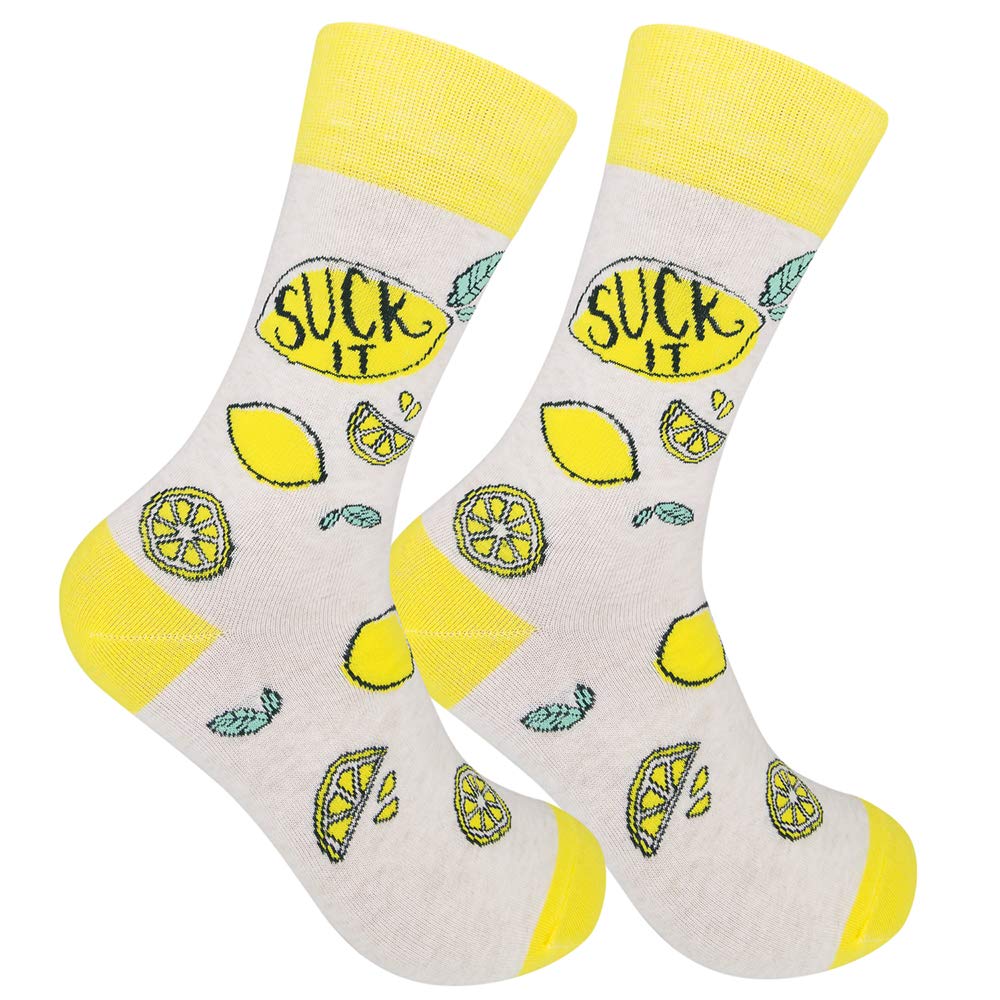 Funatic Go Suck A Lemon Socks Suck It Sarcastic Socks Womens