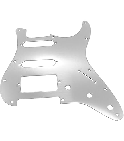 Pickguard Miroir Argenté Pour Fender Stratocaster USA/Mexique - 11 Trous, Style SSS, Avec Plaque Arrière Tremolo