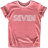 7th Birthday Shirt Girls 7 Years Old Seven Outfit Seventh Tshirt Gift Girls top 7 Heart tee