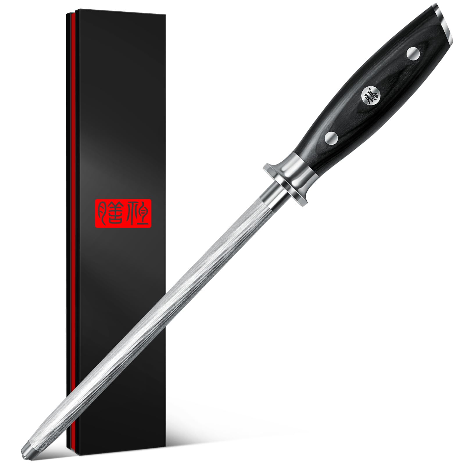 SHAN ZU Honing Steel 20CM Japanese Knife Sharpening Steel High Carbon Sharpening Rod Professional Kitchen Knife Sharpener for Kitchen Knife