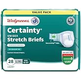 Certainty Unisex Stretch Briefs, L/XL 40-70 inch, Ultimate Absorbency, 28 Count Value Pack (Pack of 2) Total of 56 Count