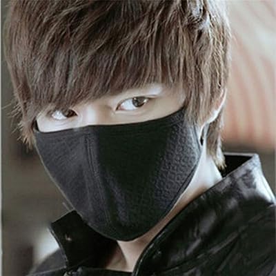 YYaaloa 2pcs Reusable Cotton Mouth Mask Black Anti Dust Face Mask for Men and Women for Outdoor Half Face Masks (2pcs Black)