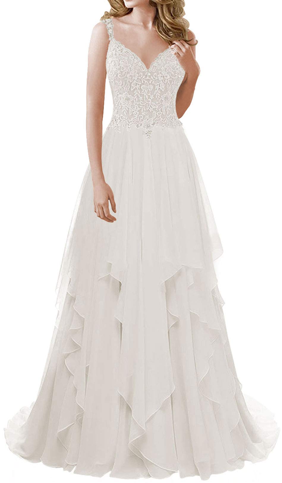 Wedding Dress for Bride Lace Bridal Dresses Beach Ruffles A line