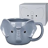 ToCooTo Elephant Mug 14 oz Cute Ceramic Coffee Mug 3D Porcelain Tea Mug for Women Kawaii Cup Elephant Gifts Christmas Gifts Housewarming Holiday Birthday Gifts for Women Mom Kids Men and Friend