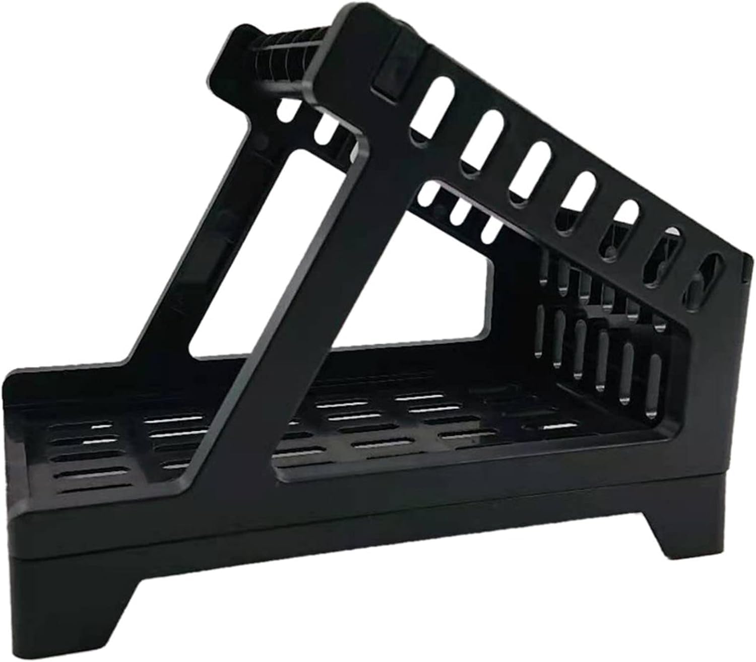 Label Holder, 2 in 1 Black Thermal Fan-fold Roll Labels Holder for Thermal Printer, Desktop Label Printers