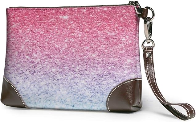 pink and blue clutch bag