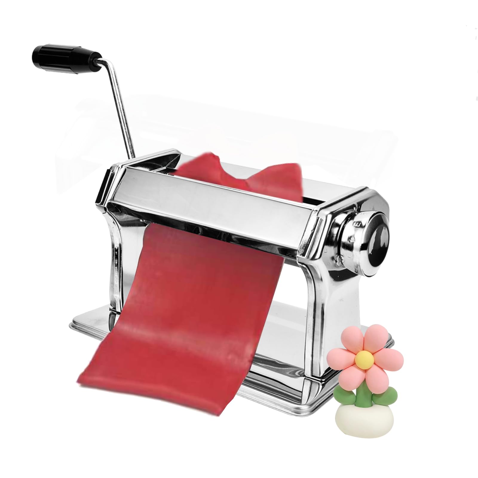 Cocoarm Polymer Clay Press Rolling Machine for Clay, Manual Press Polymer Clay Machine Metal Roller Art Craft Clay Roller Machine Six Thickness Model Adjustable, Non-Slip Pad Base
