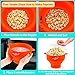 Microwave Popcorn Popper, Silicone Popcorn Maker, Collapsible Bowl with Lid and Handles, Red