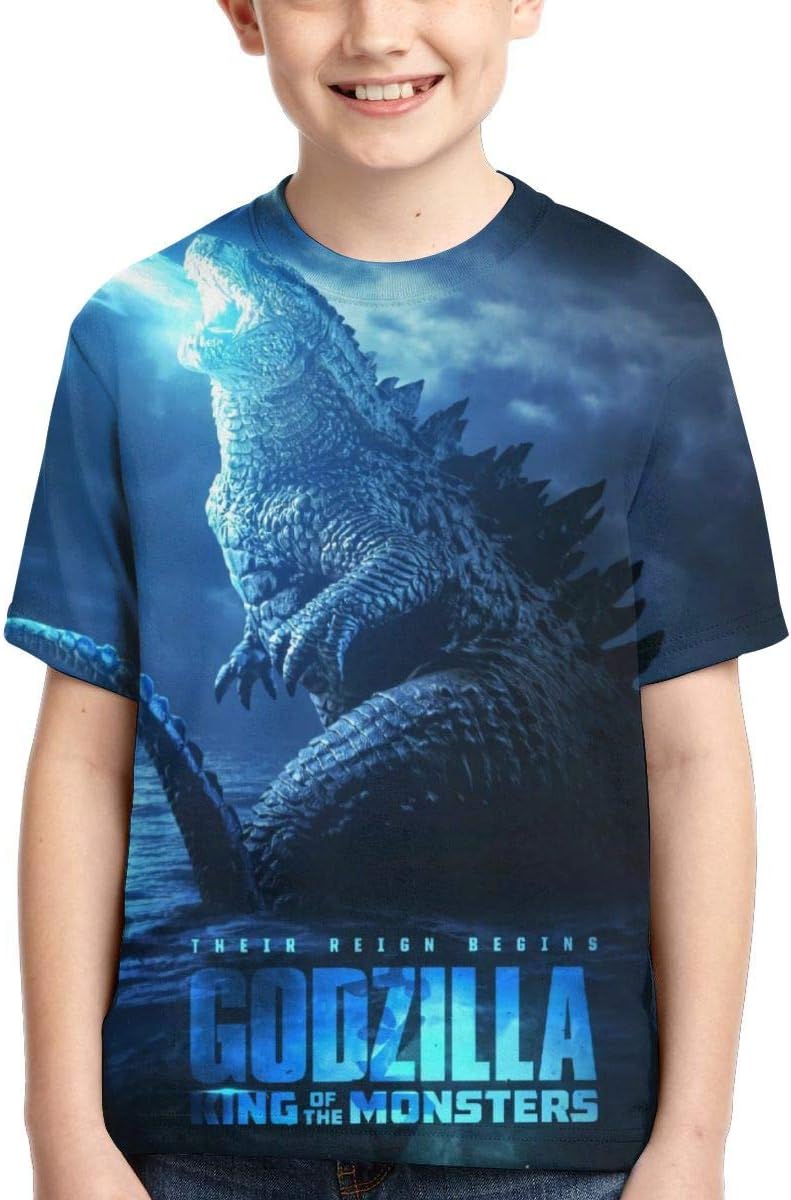 Boys Girls Godzilla 2 King of Monsters 3D Printed Short Sleeves T Shirt Fashion Youth Tee Shirts