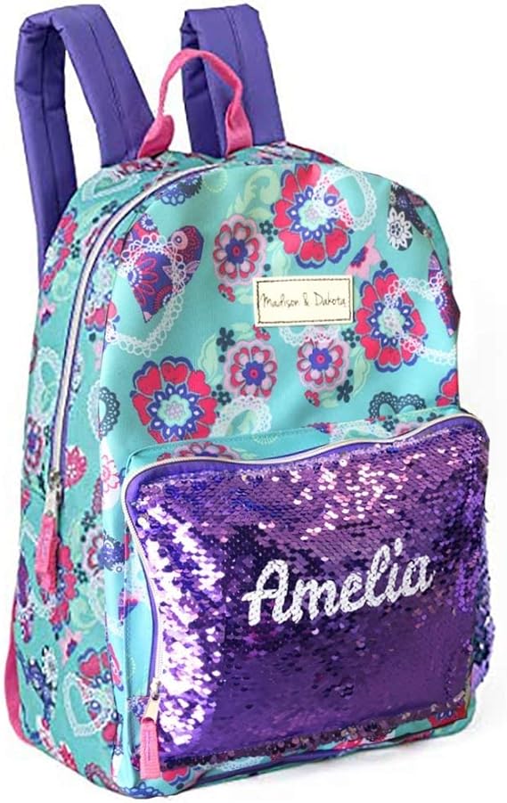 happy unicorn personalized backpack
