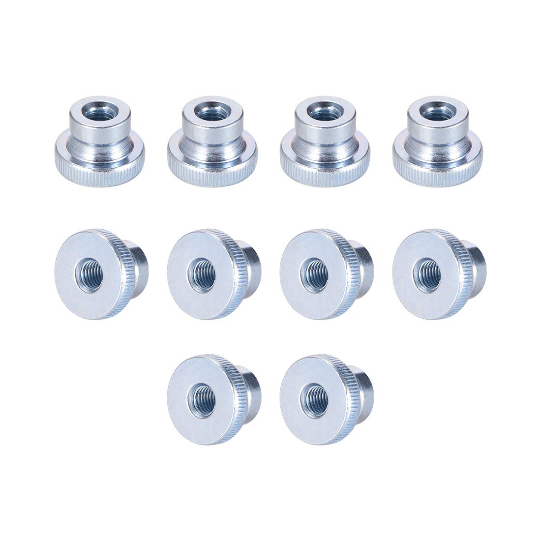 sourcing map Knurled Thumb Nuts, 10Pcs M8x1.25mm Iron Round Knobs Fasteners for 3D Printer Parts