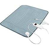 Heating Pad for Period Cramps, Electric Heating Pad for Neck & Shoulders & Back with 6 Heating & 4 Timer Setting, Christmas Gift for Women, Girl, Sister, Her(Gray, 20'' x 24'')