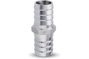 MAACFLOW MAACFLOW Stainless Steel 3/4" Hose ID Barb Fitting Splicer Repair Union Mender (Barb OD 0.79") (Pack of 1)
