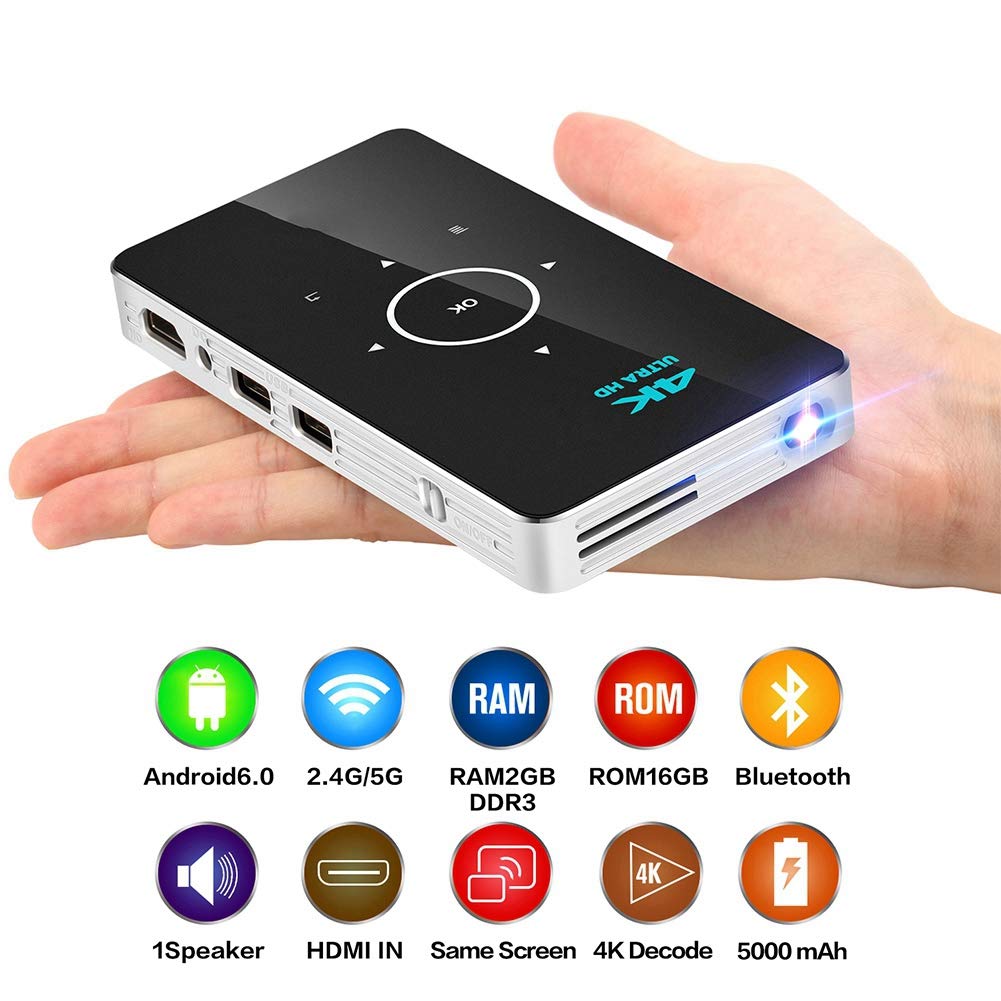 Tosuny Mini DLP Projector 2500 Lumens WiFi Proyector de ...
