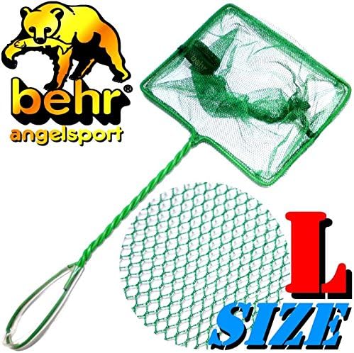 Behr Aquarium Landing Net Size L Large Approx. 19 x 14 x 47 cm mesh width approx. 2-3 mm ideal for aquarium fish, fish broth, live food and bait fish.
