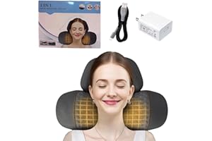 3-in-1 Neck Massage Pillow with Heat, Cervical Support Memory Foam Pillow for Shoulder and Neck Relaxation(Black)