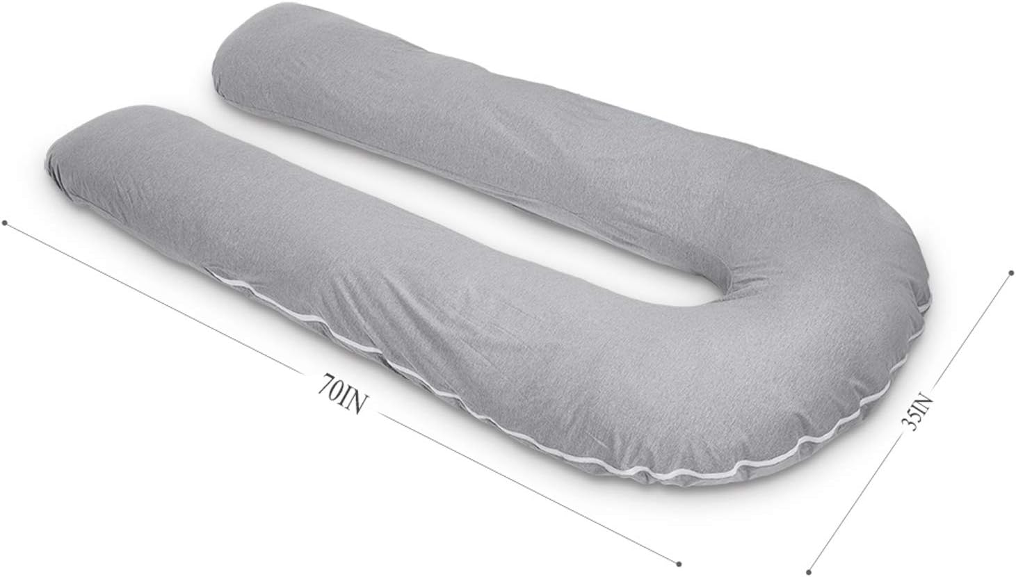 AngQi Full Body Support Pillow with Cool Jersey Cover - U Shaped Pregnancy Pillow - Maternity Body Pillow - Great for Anyone: Home & Kitchen
