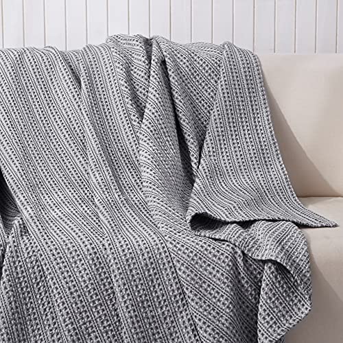 PHF 100 Cotton Waffle Blanket King/Cal King Size, Luxurious Yarn Dyed