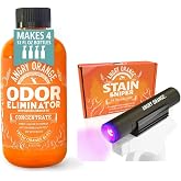 Angry Orange Pet Urine Detection &amp; Odor Elimination Bundle &ndash; UV Black Light Flashlight + Citrus Powered Odor Eliminator Concentrate for Dog &amp; Cat Urine, Carpets &amp; Upholstery