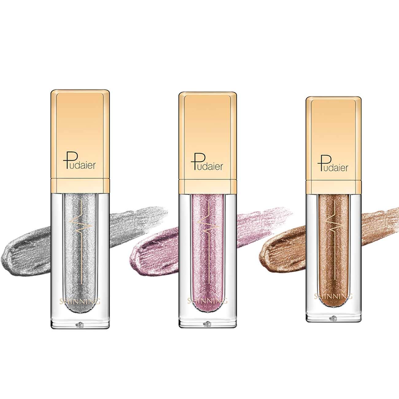Liquid Eyeshadow 3 Colors Glitter Shimmer Eyeshadow Deep Stereoscopic Long Lasting Liquid Eyeshadow Set, Makeup Eyeshadow Liquid Set for Women Girl (Style A)