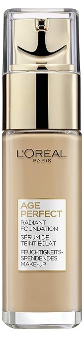 L'Oréal Paris Age Perfect Feuchtigkeitsspendendes Make-up in Nr. 150 beige creme, für reife Haut und einen strahlenden Teint,