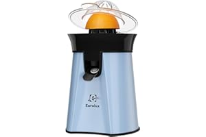 Eurolux Electric Orange Juicer, Sleek Effortless Citrus Juice Squeezer for Lemon, Lime, Grapefruit | Powerful Motor With 2 Co