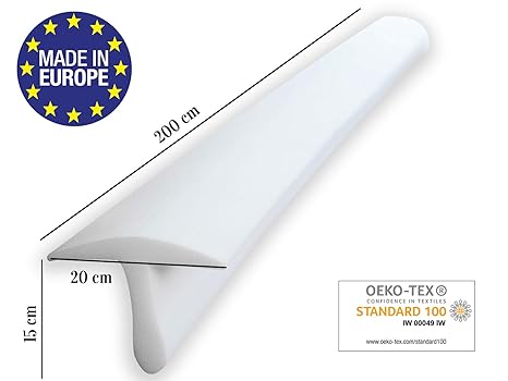 ENTSPANNO Matratzenbrücke in Weiß für Doppel-Bett | 200 x 20 x 15 cm | Liebesbrücke Ritzenfüller für eine große, breite Liege