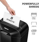 Fellowes LX41 Deskside Shredder 8 Sheet Mini-Cut 4x12mm 17 L Bin P-4 view 3