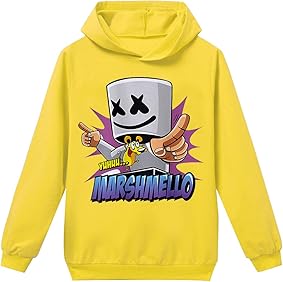 Silver Basic Chicos Niños Casco Sudadera con Capucha Mellogang Sonrisa Alas DJ Música Electrónica 