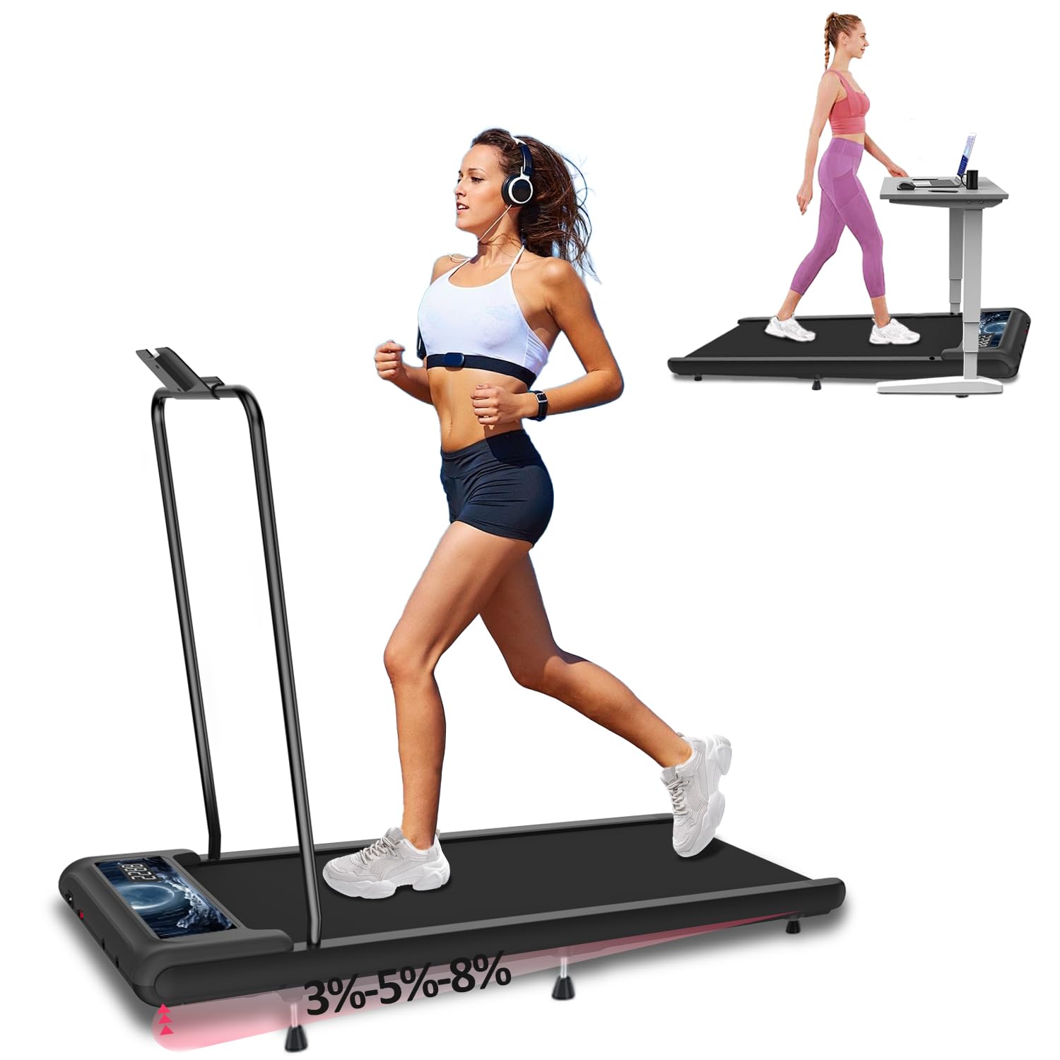 Photo 1 of *Used*Upreign Walking Pad,Under Desk Treadmills with Removable Handle 2.5HP Portable Treadmills for Home and Office, 270Lbs Capacity Walking Mat with APP &Remote Control, LED Display
